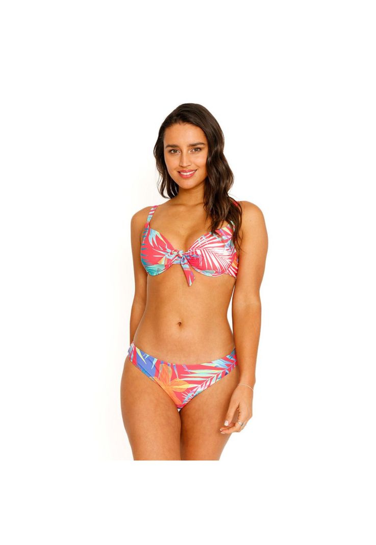 Traje de Baño Bikini Top Copas Estampado para Mujer Rojo-5