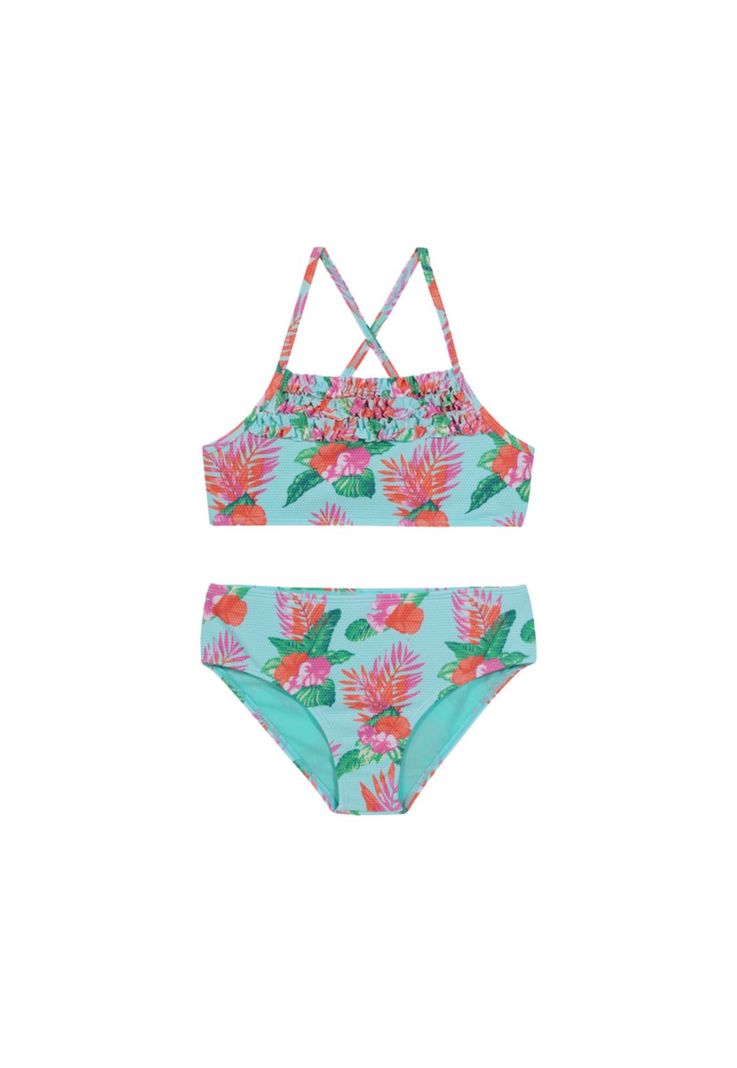 Niña Bikini H2OWear UV+30 Textura Estampada Celeste-0