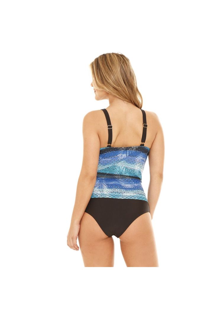 Traje de Baño Tankini Mujer Control Tirantes H2O Wear Turquesa-4