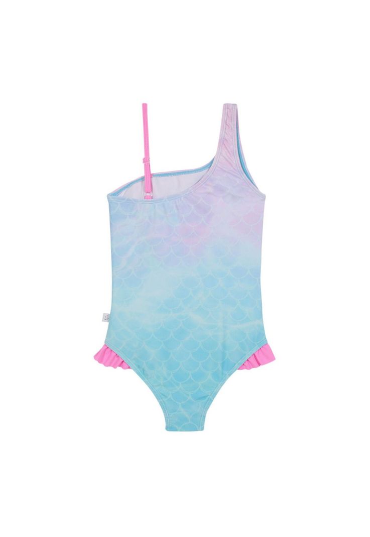 Traje de Baño Entero Un Hombro UV50+ para Niña Rosado-1