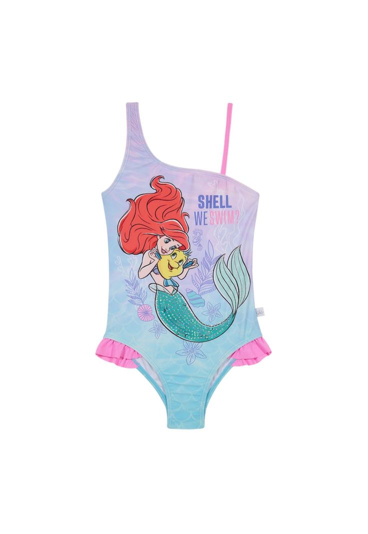 Traje de Baño Entero Un Hombro UV50+ para Niña Rosado-0