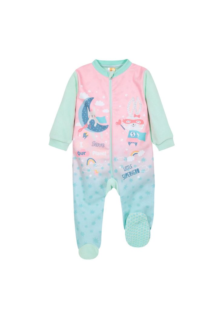 Pijama Bebé Niña Polar Sustentable Hero Verde H2O Wear-0