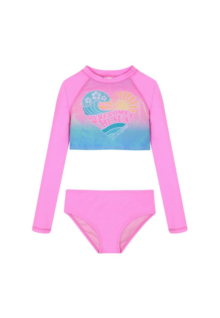 Traje de Bano Nina Tankini Crop Top UV50 H2O Wear Fucsia 4