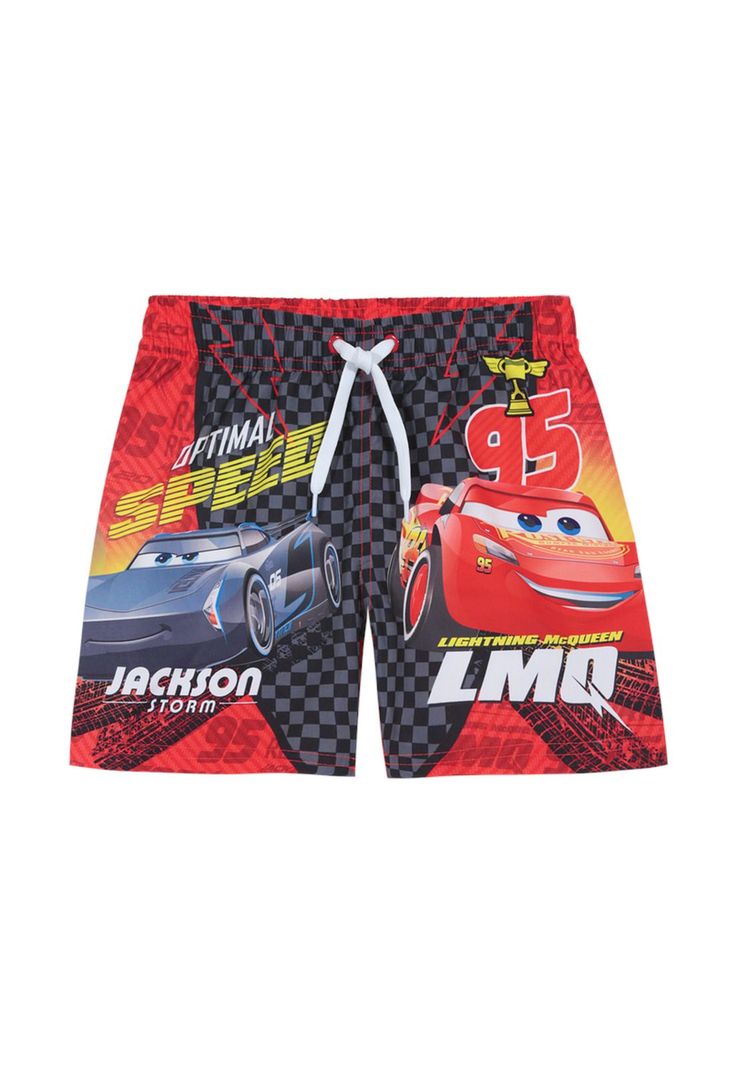 Traje de Bano Short Nino Disney Cars Rojo