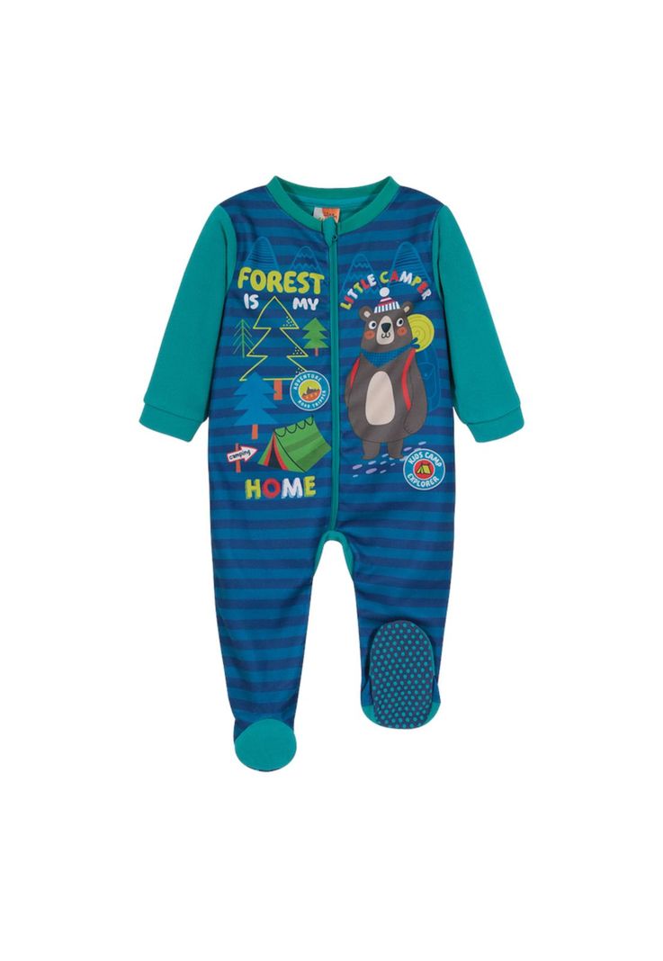 Pijama Bebe Nino Entero Polar Sustentable Azul H2O Wear