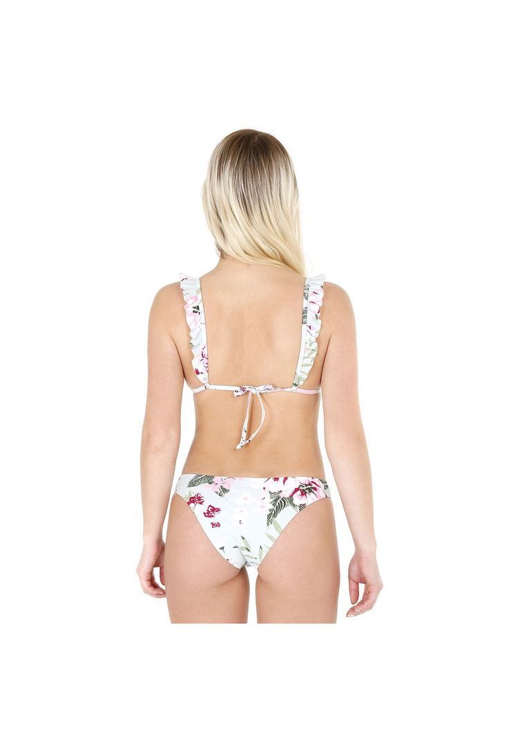 Traje de Baño Bikini con Vuelos para Mujer Verde-1