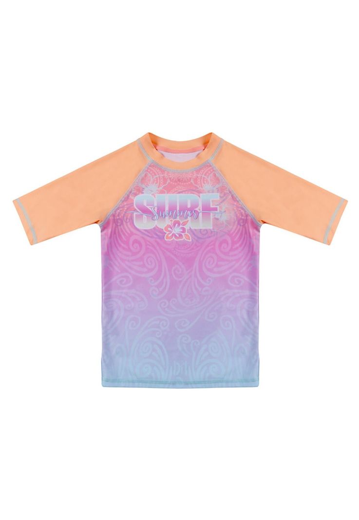 Polera Nina Manga Corta UV50 Coral H2O Wear 4