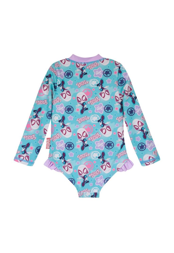 Traje de Baño Bebe Niña UV 50 Manga Larga Disney Celeste-1