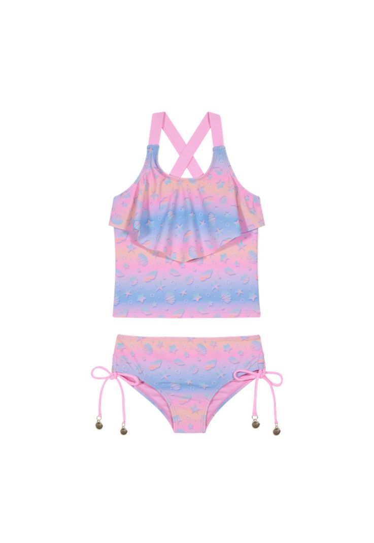Traje de Bano Nina Tankini UV50 H2O Wear Rosado 4