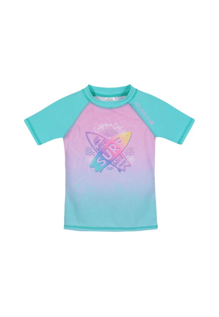 Polera Niña UV50+ H2O Wear Verde M/Corta-1