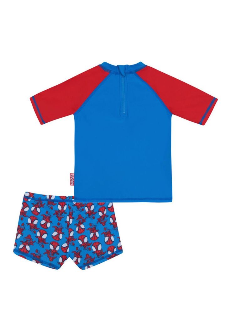 Traje de Baño Bebe Niño Set UV UV50+ Disney Spidey Azul M/Corta-1