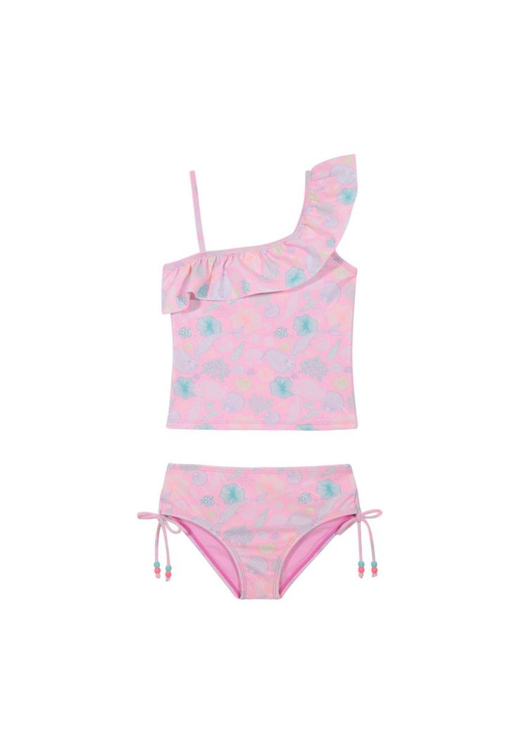 Traje de Baño Niña Tankini UV30+ Un hombro H2O Wear-0