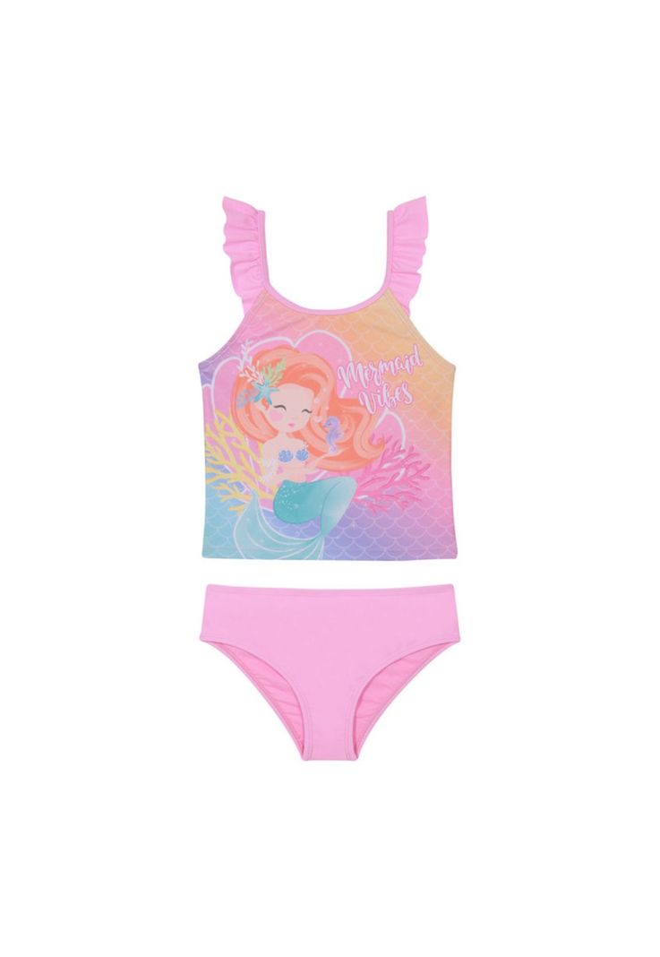 Traje de Baño Niña Tankini UV30 + H2O Wear Rosado-0