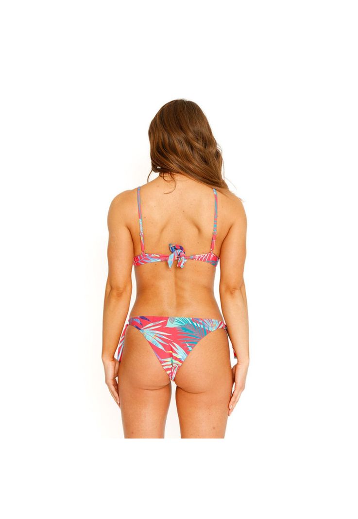 Traje de Baño Bikini Top Halter Banda para Mujer Rojo-7