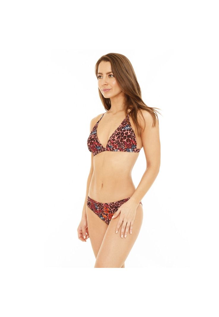 Traje de Baño Bikini Mujer H2O Wear Triangulo Fijo Estampado Violeta-3