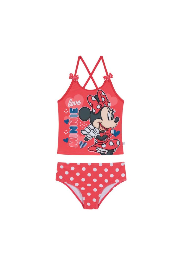 Traje de Bano Nina Tankini Disney Minnie Rojo