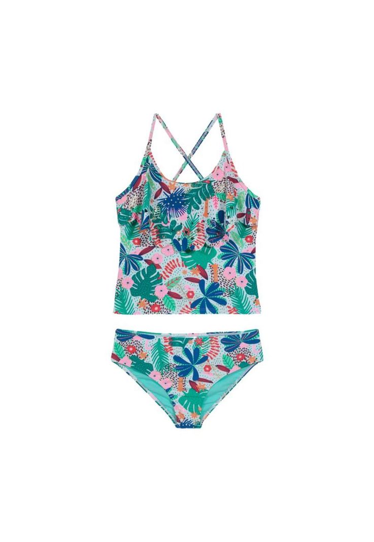 Traje de Baño Niña Tankini UV30 Blanco H2O Wear-0