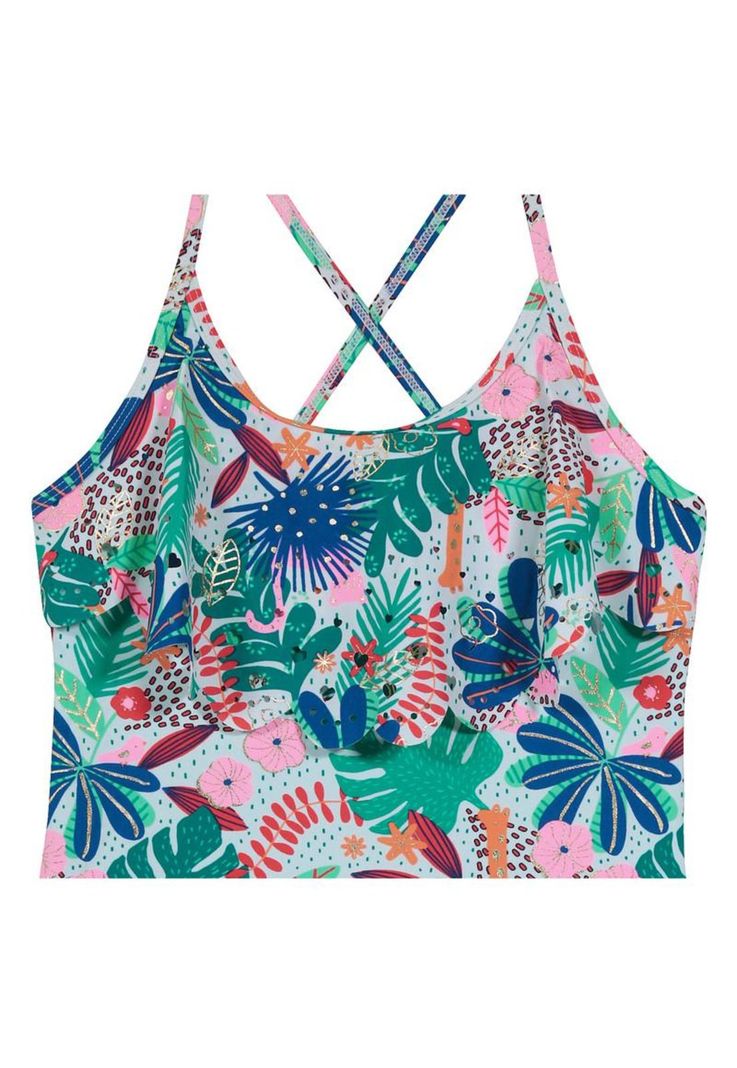 Traje de Baño Niña Tankini UV30 Blanco H2O Wear-2