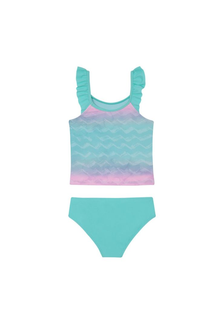 Traje de Baño Niña Tankini UV30 + H2O Wear Turquesa-1