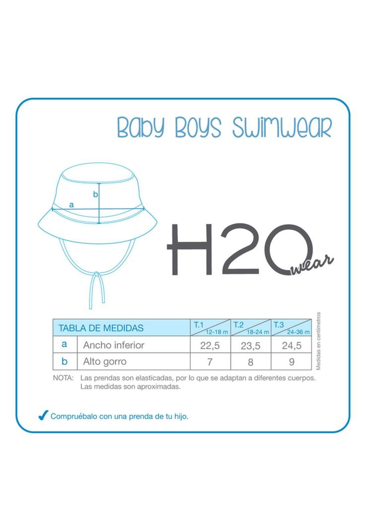 Gorro UV 50+ para Bebe Niño Celeste-2