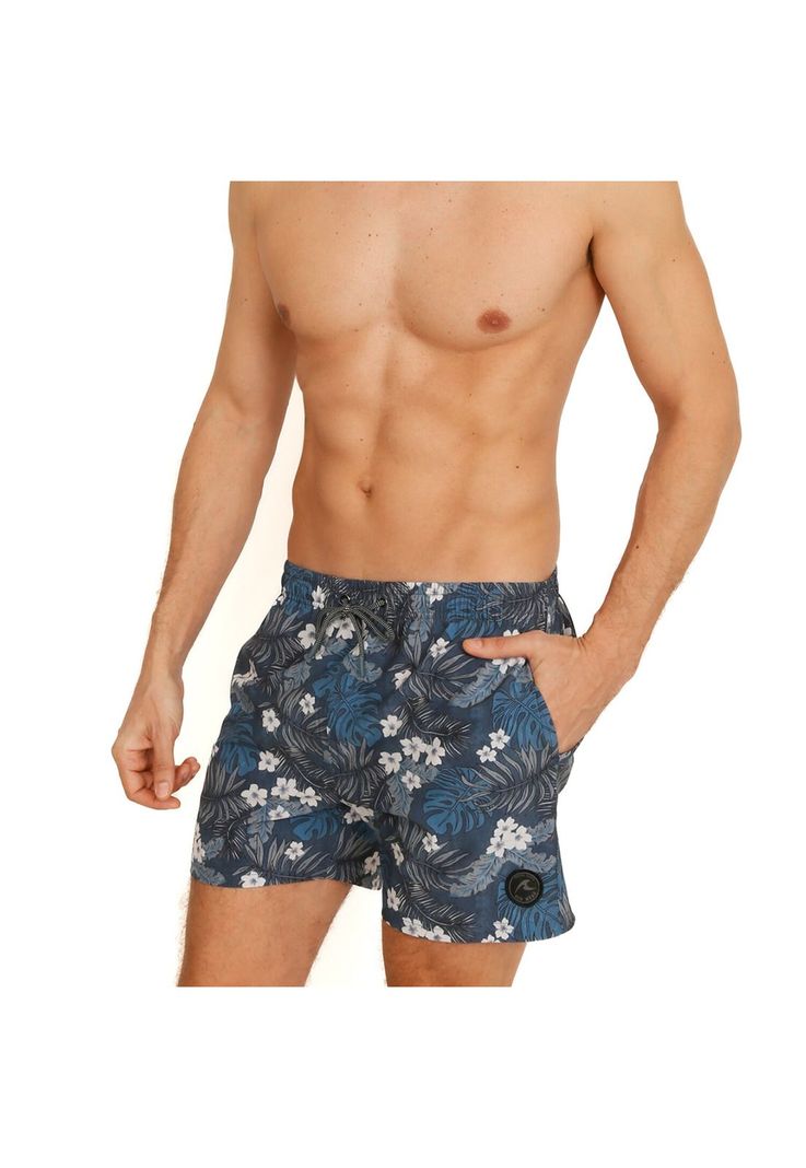 Traje de Baño Hombre Short California Flores H2O Wear-0