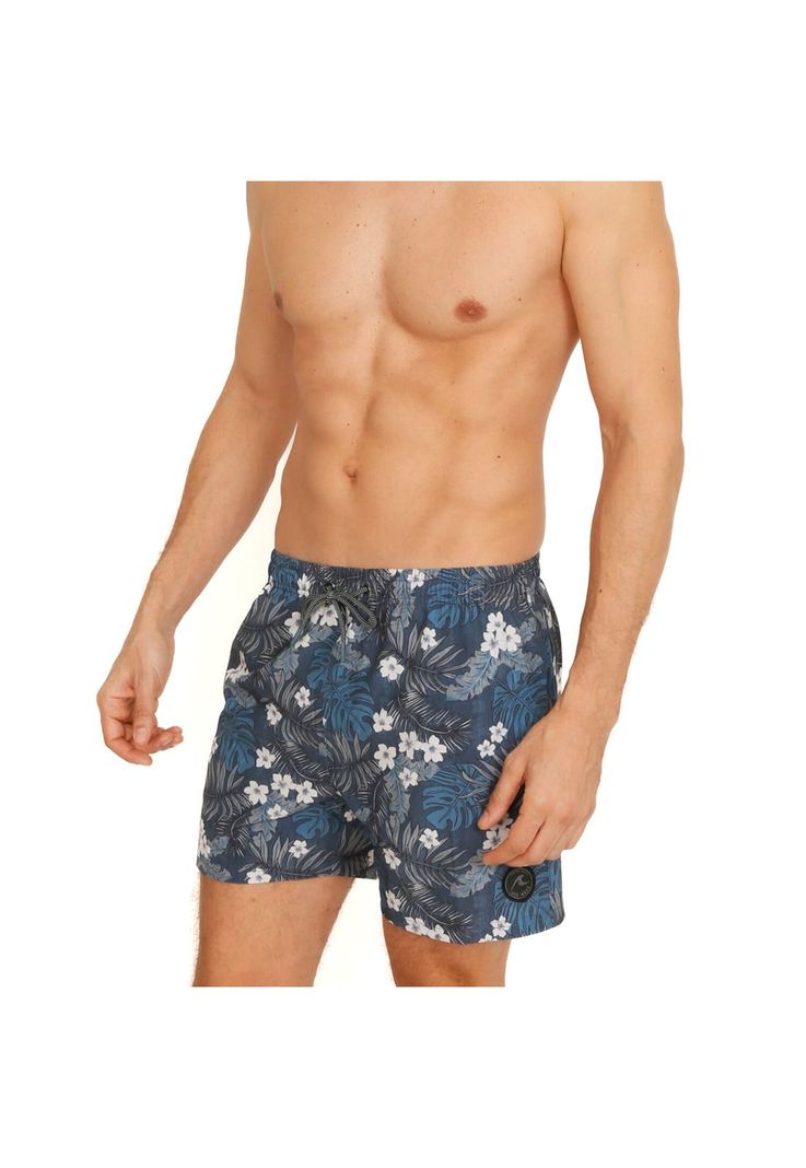 Traje de Baño Hombre Short California Flores H2O Wear-2