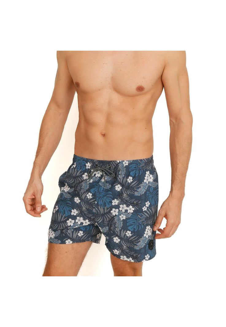 Traje de Baño Hombre Short California Flores H2O Wear-4