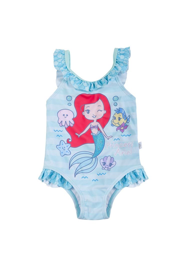 Traje de Baño Bebe Niña Disney Ariel Turquesa-0