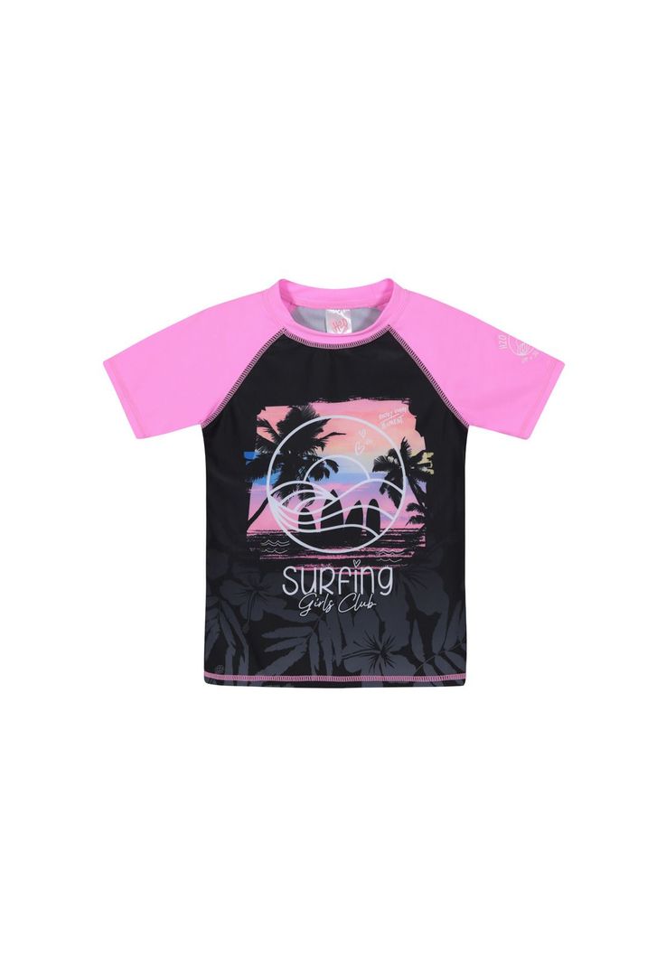 Traje de Bano Nina Polera UV50 M/Corta H2O Wear Fucsia 4