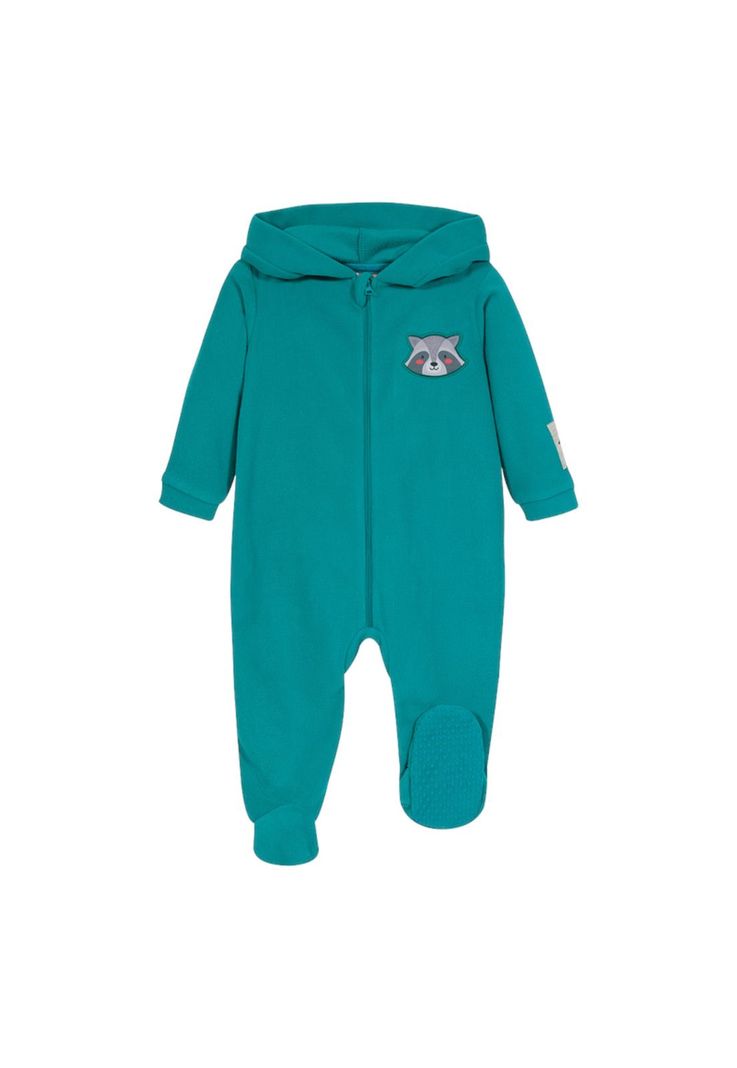 Pijama Bebé Niño Entero c/Gorro Polar Sustentable Azul Petróleo H2O Wear-0