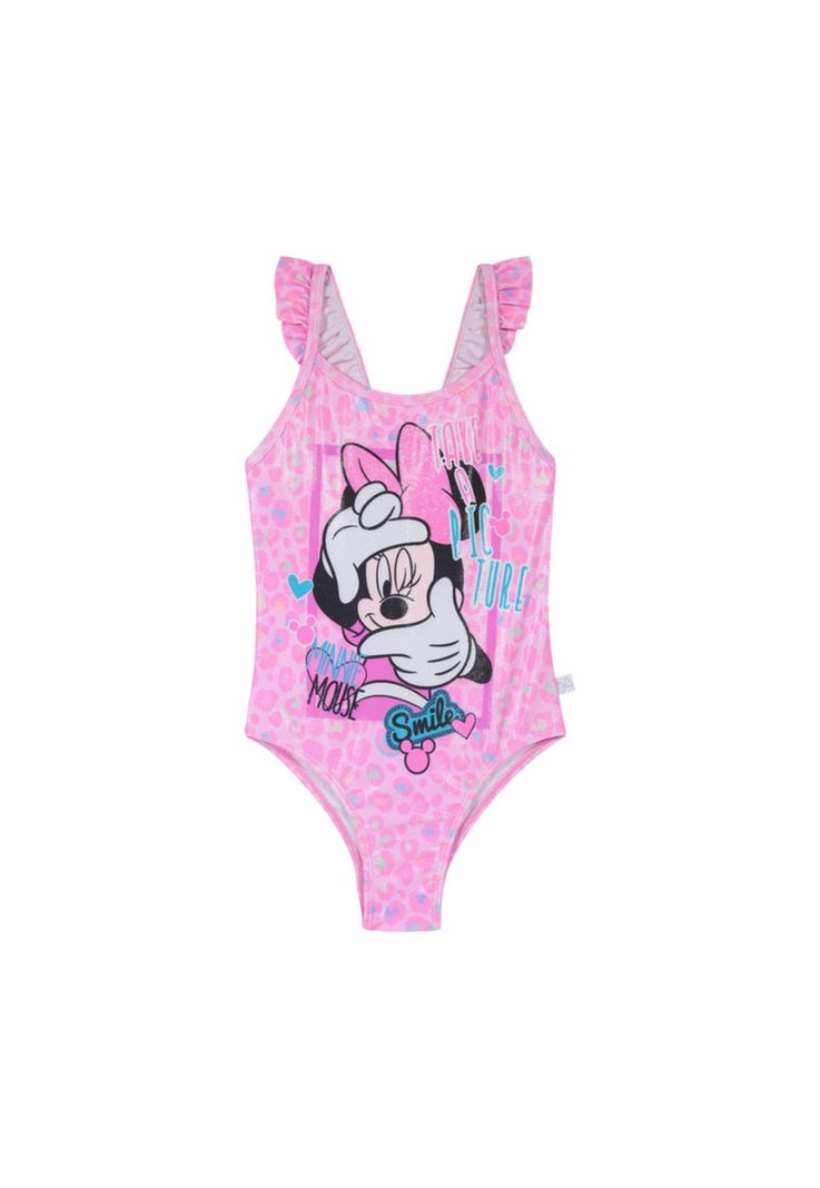 Traje de Bano Entero Nina Disney Minnie Rosado