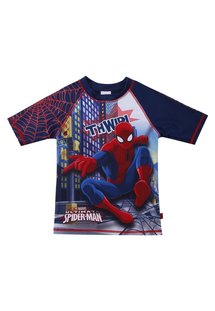 Polera Niño Manga Corta UV 50 Disney Spiderman Turquesa-0