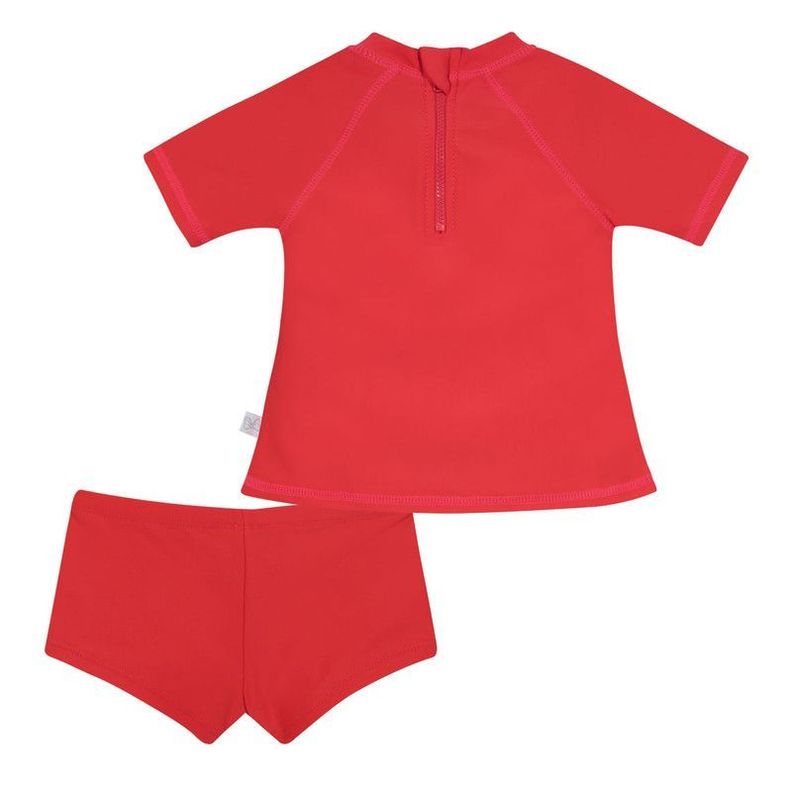 Traje de Baño Bebe Niña Set UV UV50+ Disney Minnie Rojo M/Corta-1