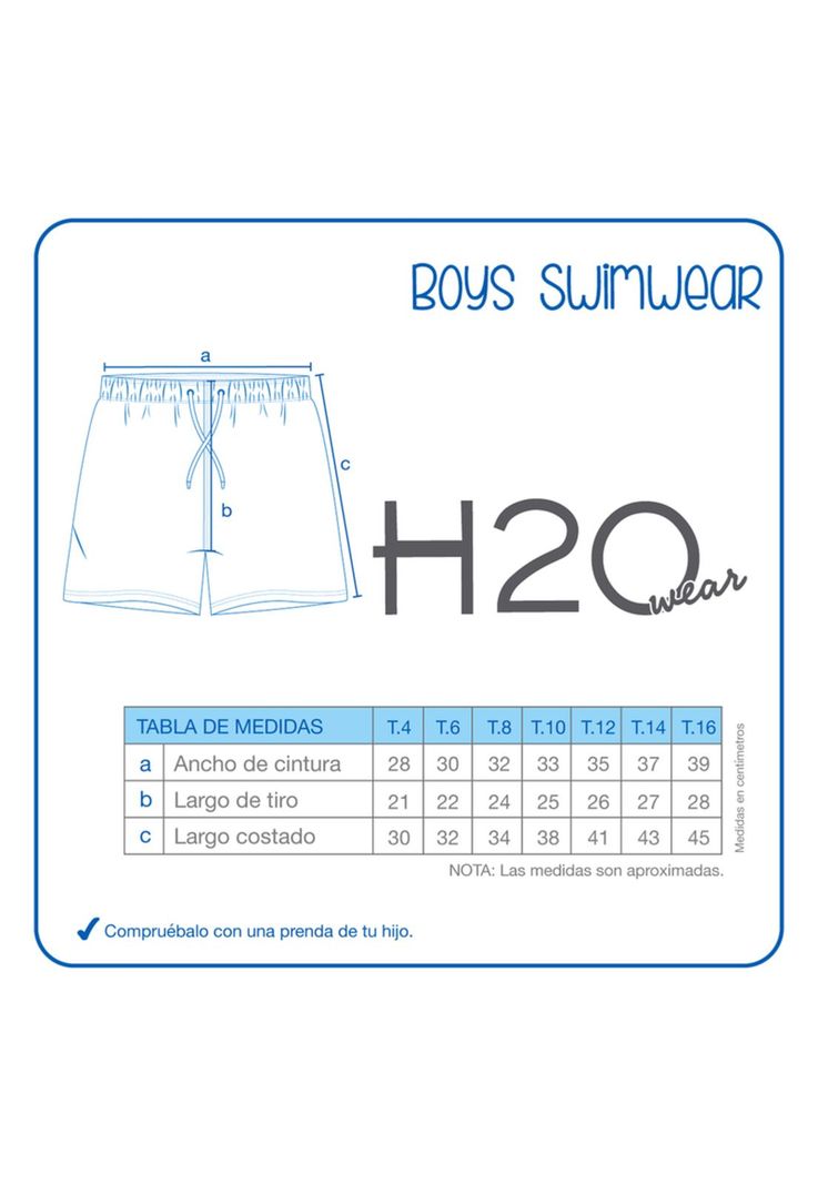 Traje de Baño Short Niño H2O Wear Turquesa Estampado-2