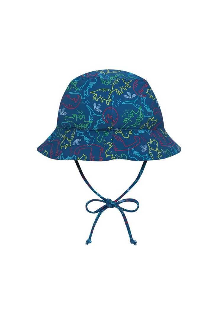 Traje de Baño Bebe Niño Gorro UV 50+ H2O Wear Azul Estampado-1