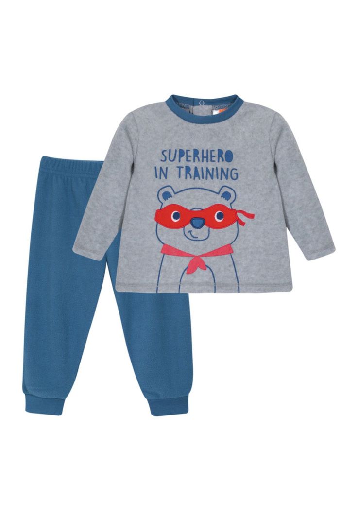 Bebe Pijama Superhero 2Pz H2O Wear Gris-0