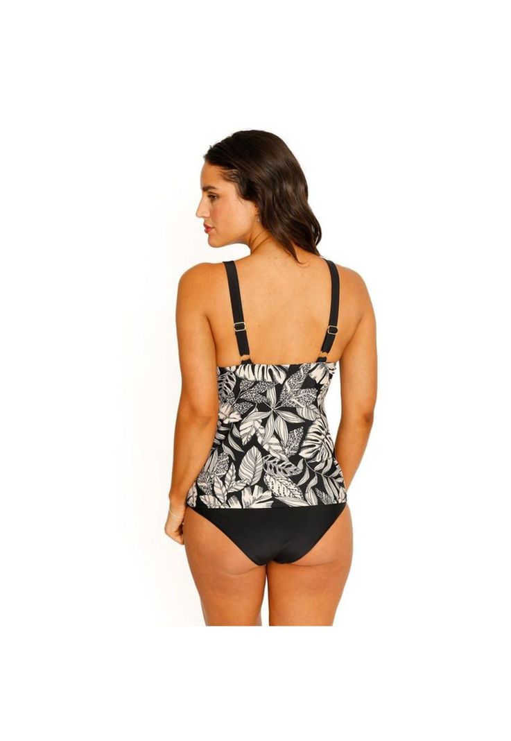 Traje de Baño Tankini Control c/ Accesorio para Mujer Negro-2