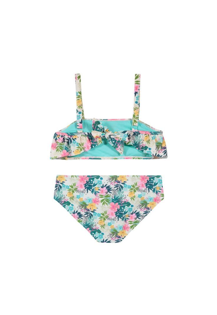 Traje de Baño Teens Niña Bikini UV30 H2O Wear Estampado Flores Beige-1