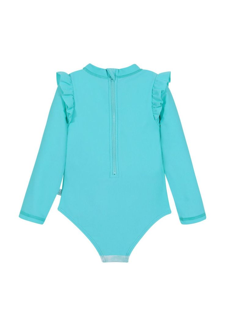 Traje de Baño Entero M/Larga UV50+ para Bebe Niña Verde-1