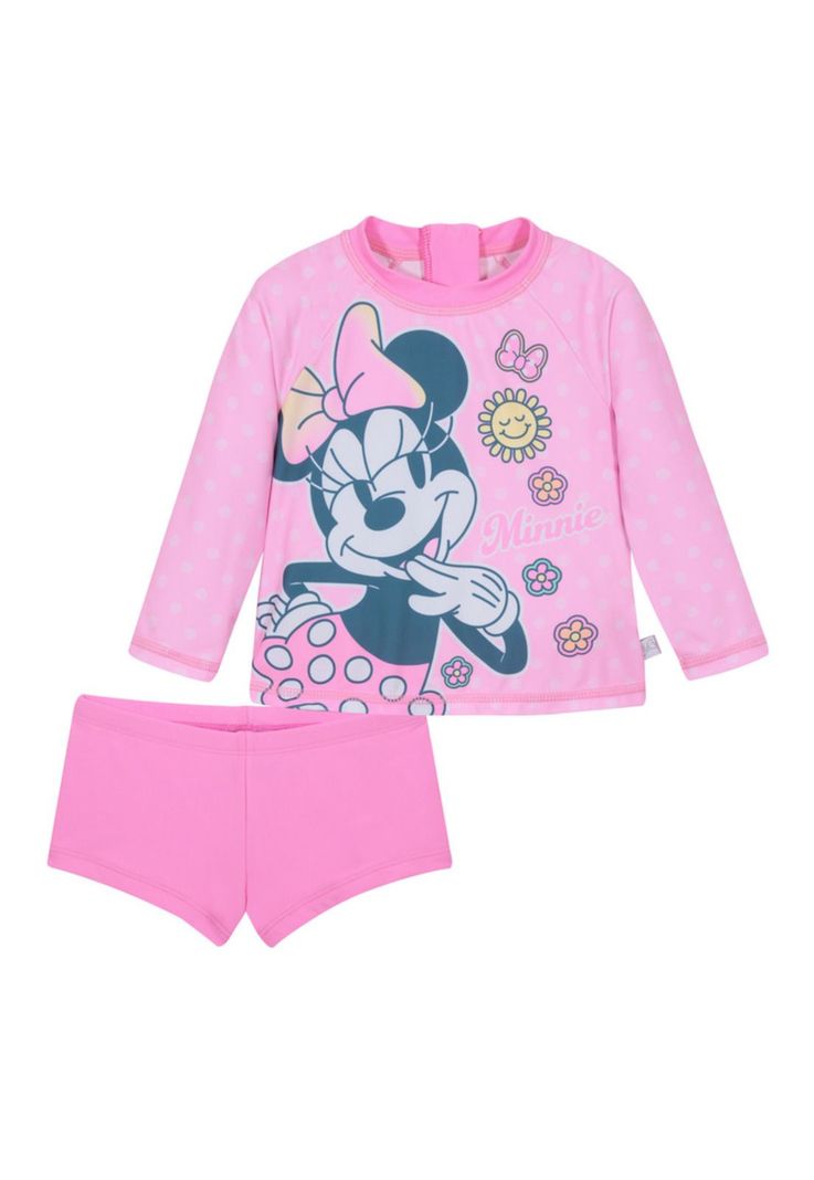 Traje de Baño Bebe Niña Set UV50+ Manga Larga Minnie-0