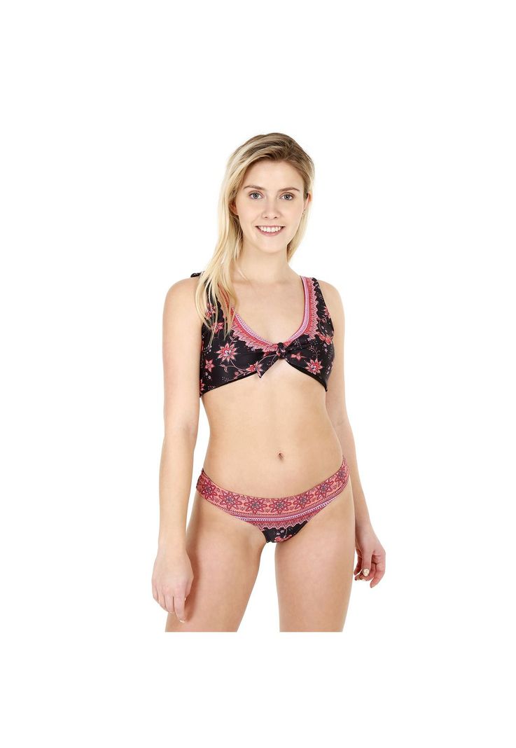 Traje de Bano Top Camiseta para Mujer Negro S