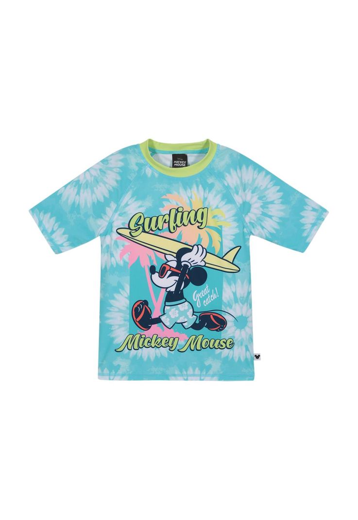 Polera Niño UV50+ Disney Mickey Celeste M/Corta-0