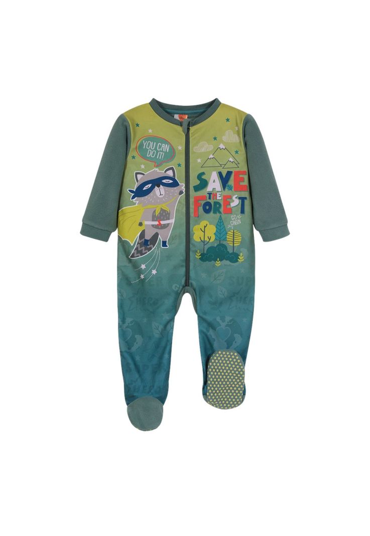 Pijama Bebé Niño Entero Polar Sustentable Verde H2O Wear-0