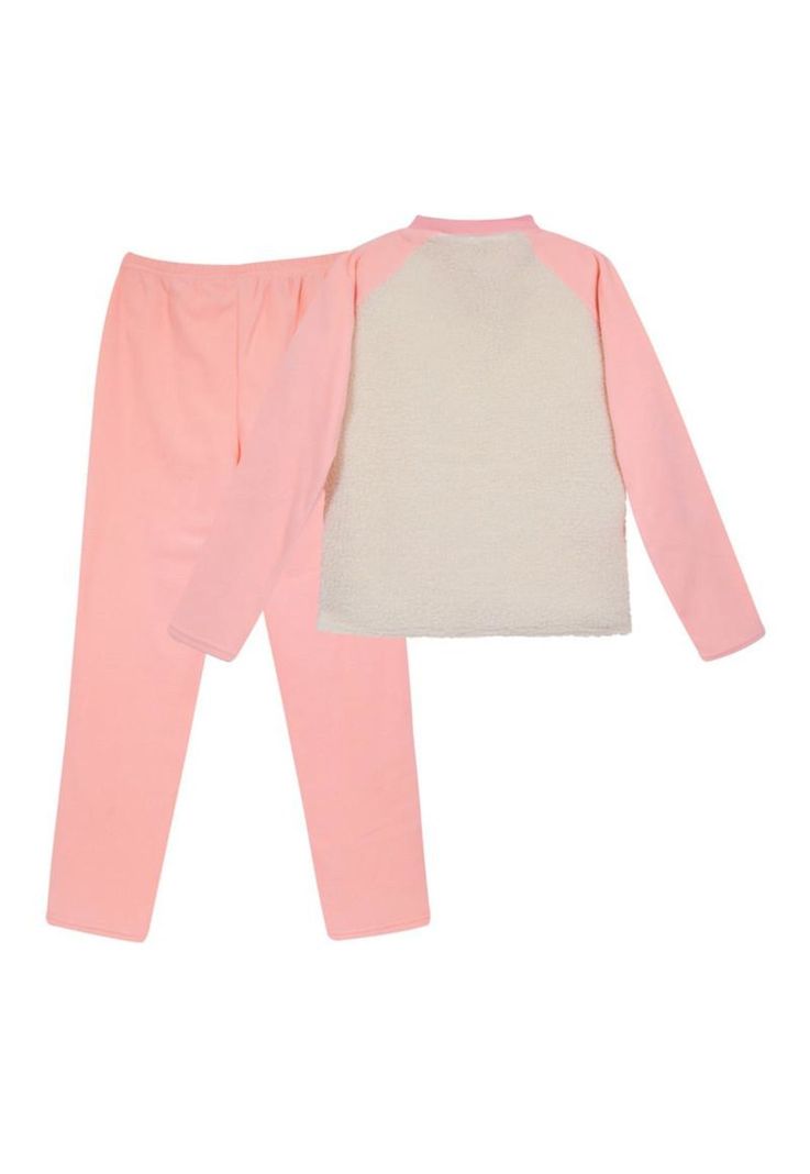 Pijama Teens Niña Sherpa Polar Bordado H2O Wear Coral-1