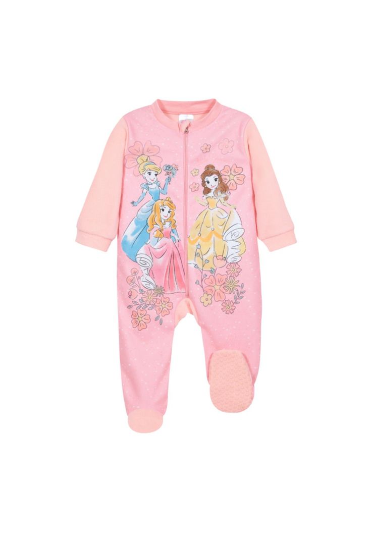 Pijama Bebé Niña Polar Flores Coral Disney Princesa-0
