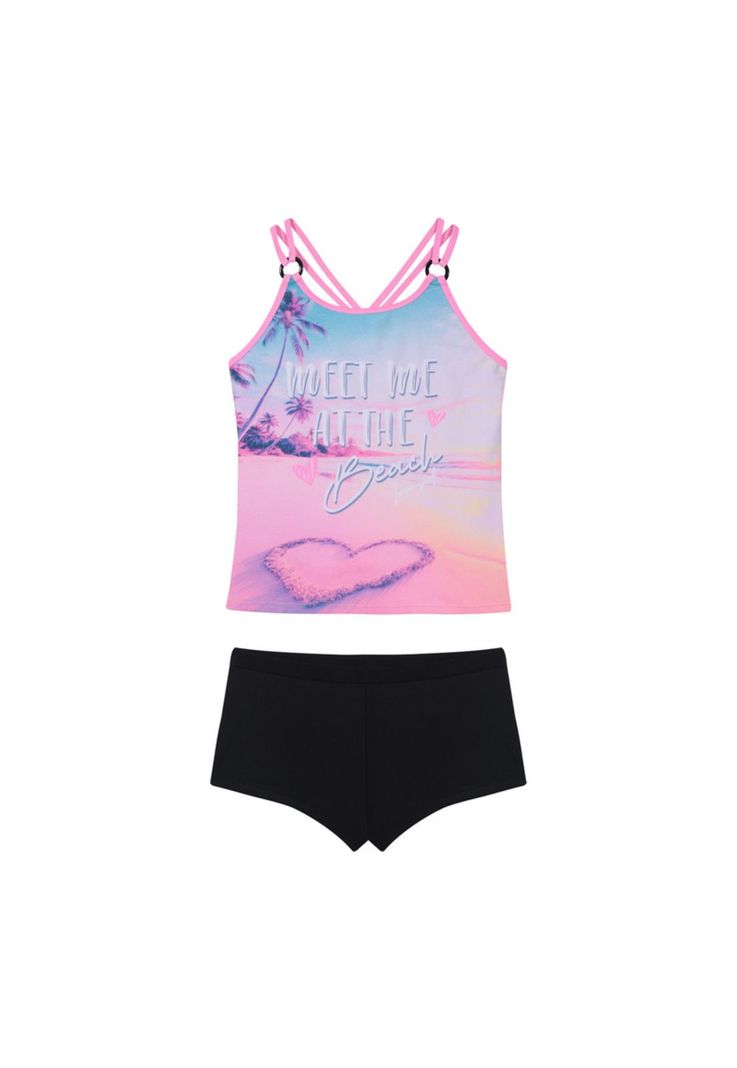 Traje de Bano Nina Teens Tankini UV50 H2O Wear Negro
