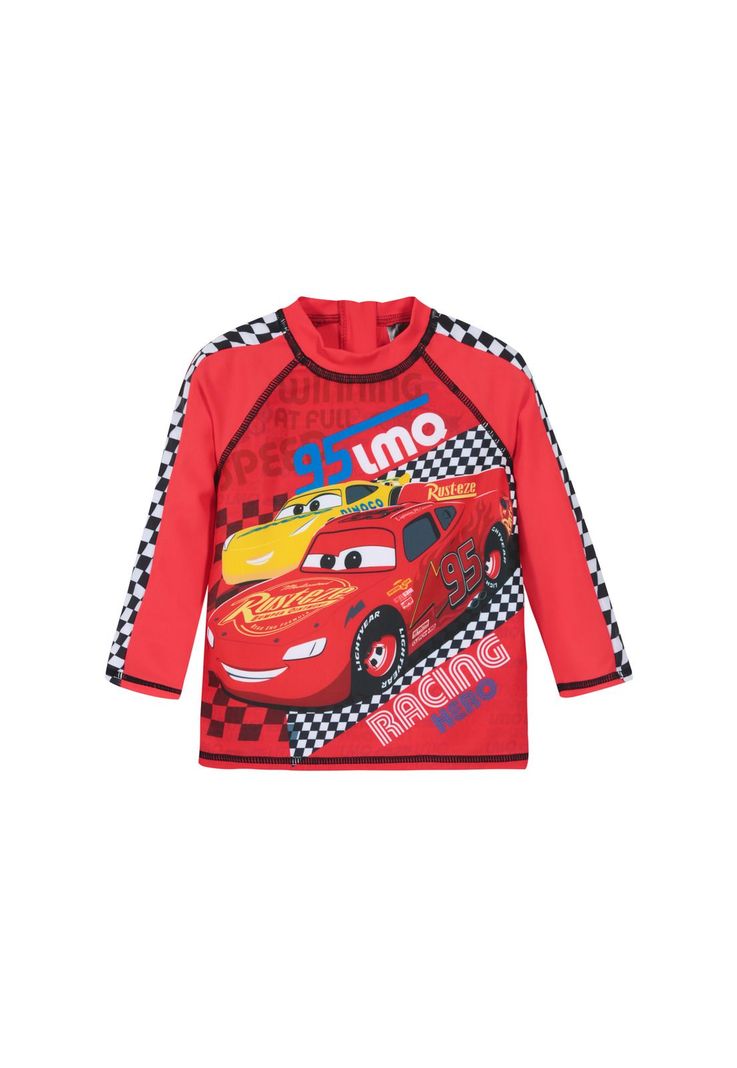 Polera UV50 Manga Larga para Bebe Niño Disney Rojo-0