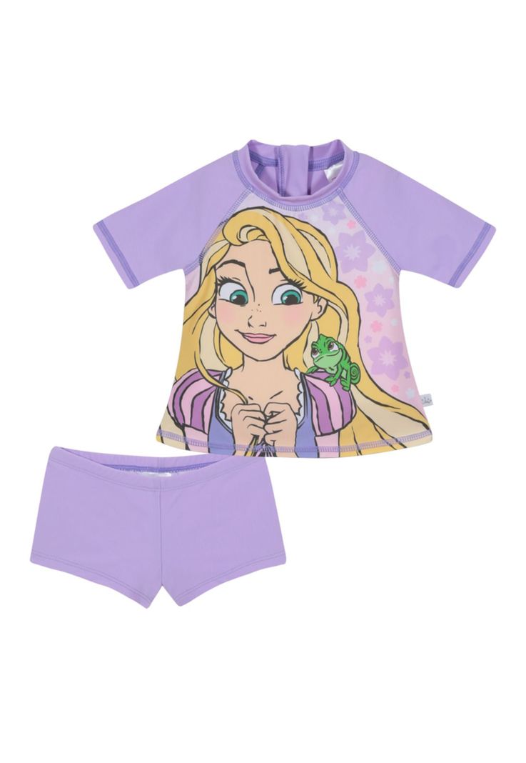 Traje de Baño Set UV50+ para Bebe Niña Lila-0