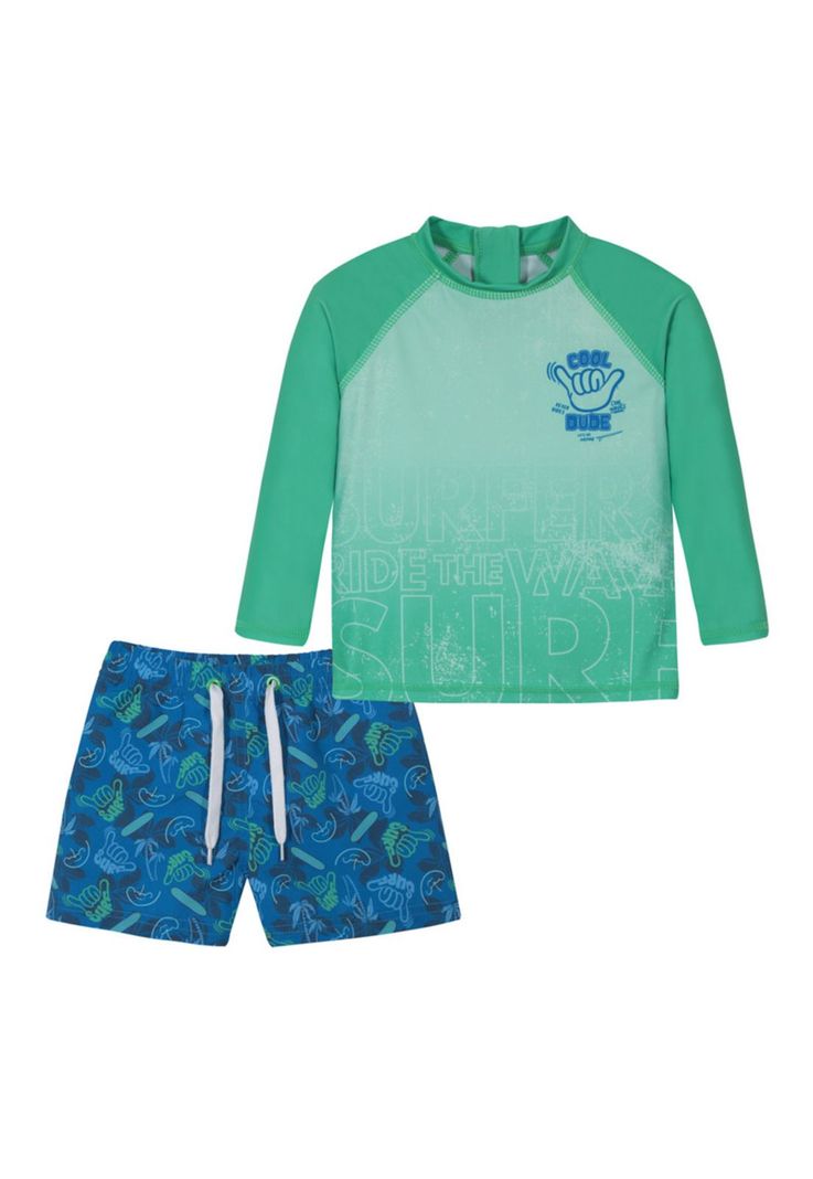 Traje Baño Bebe Niño Set UV50+ Manga Larga H2O Wear-0