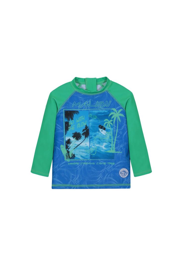 Traje de Bano Bebe Nino Polera UV50 M/Larga H2O Wear Verde